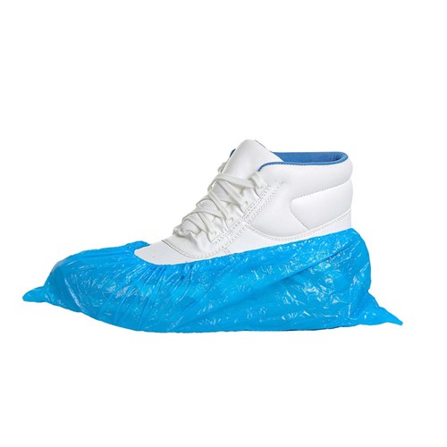Disposable PE Overtrekschoenen blauw, 18 micron,
